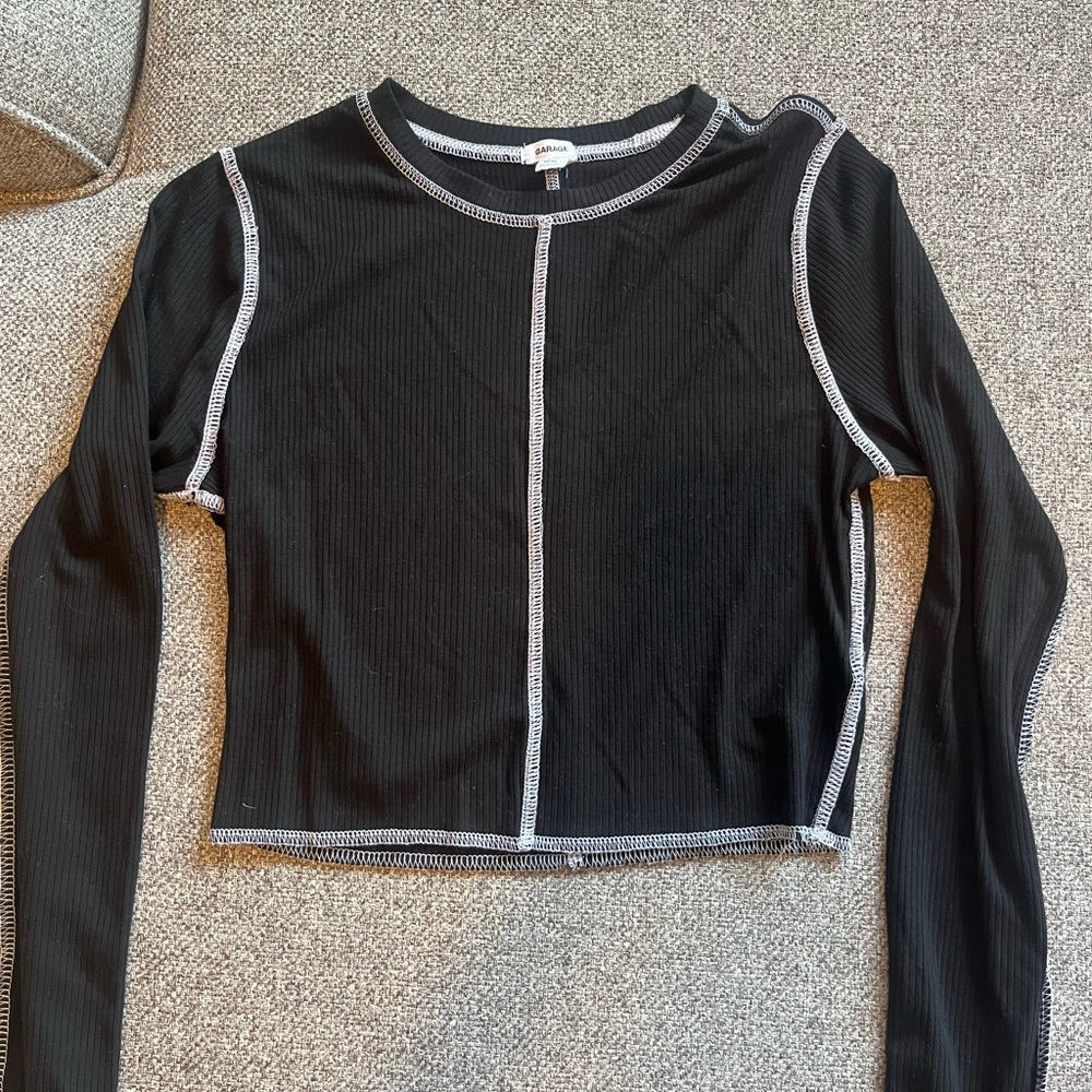 Garage Black Long Sleeve Top